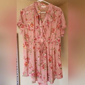 Ivy Rose sheer Pink floral blouse